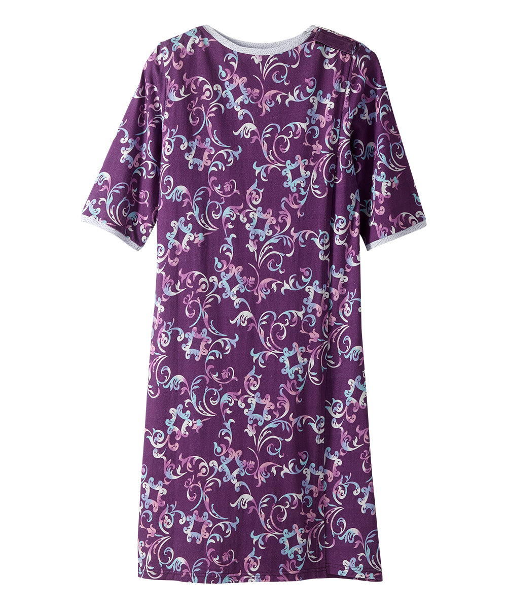 Open Back Knit Nightgown with Lace Trim - Clearance
