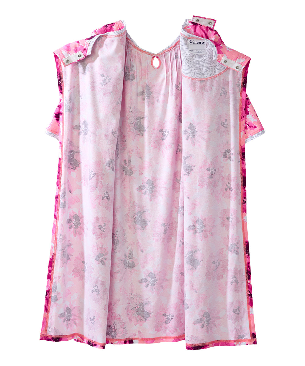 Open Back Knit Nightgown with Lace Trim - Clearance