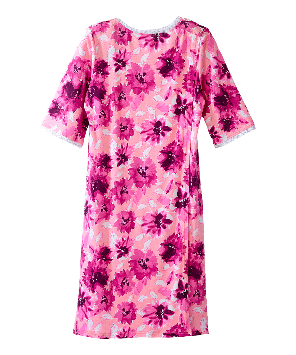 Open Back Knit Nightgown with Lace Trim - Clearance
