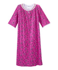 Open Back Knit Nightgown with Lace Trim - Clearance