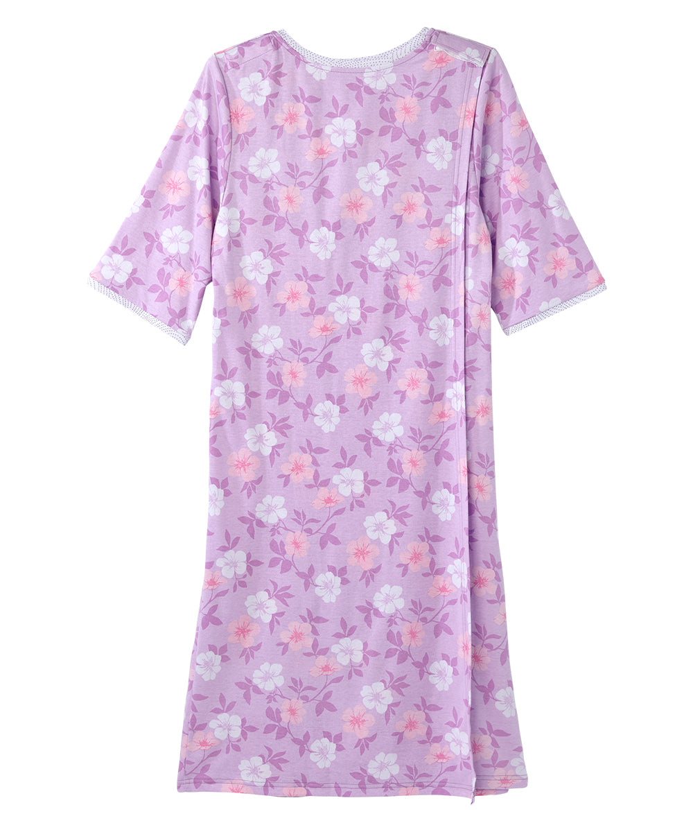 Open Back Knit Nightgown with Lace Trim - Clearance