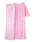 Open Back Knit Nightgown with Lace Trim - Clearance