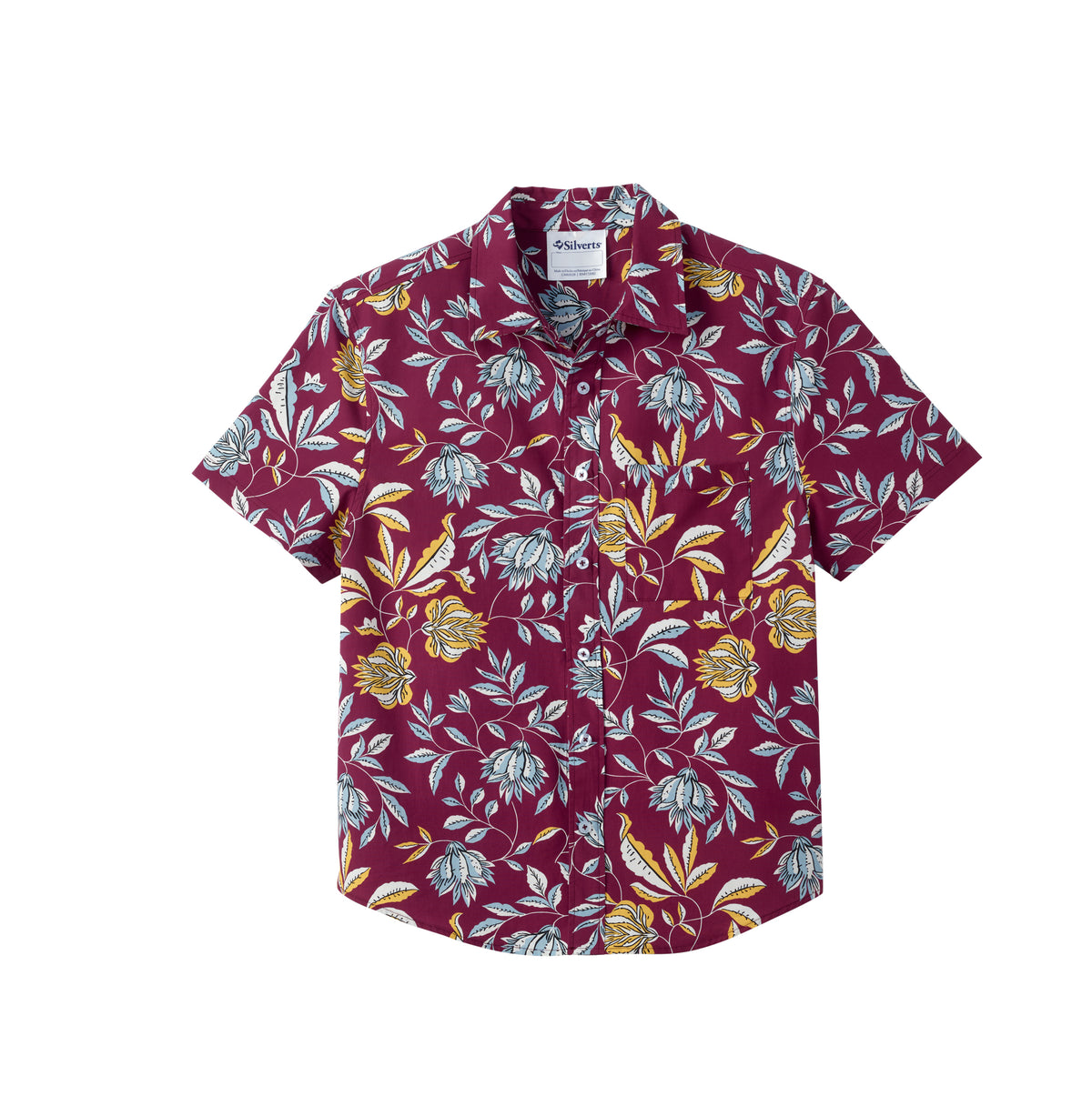 Magnetic Buttons Men's Short Sleeve Shirt - Silverts 1