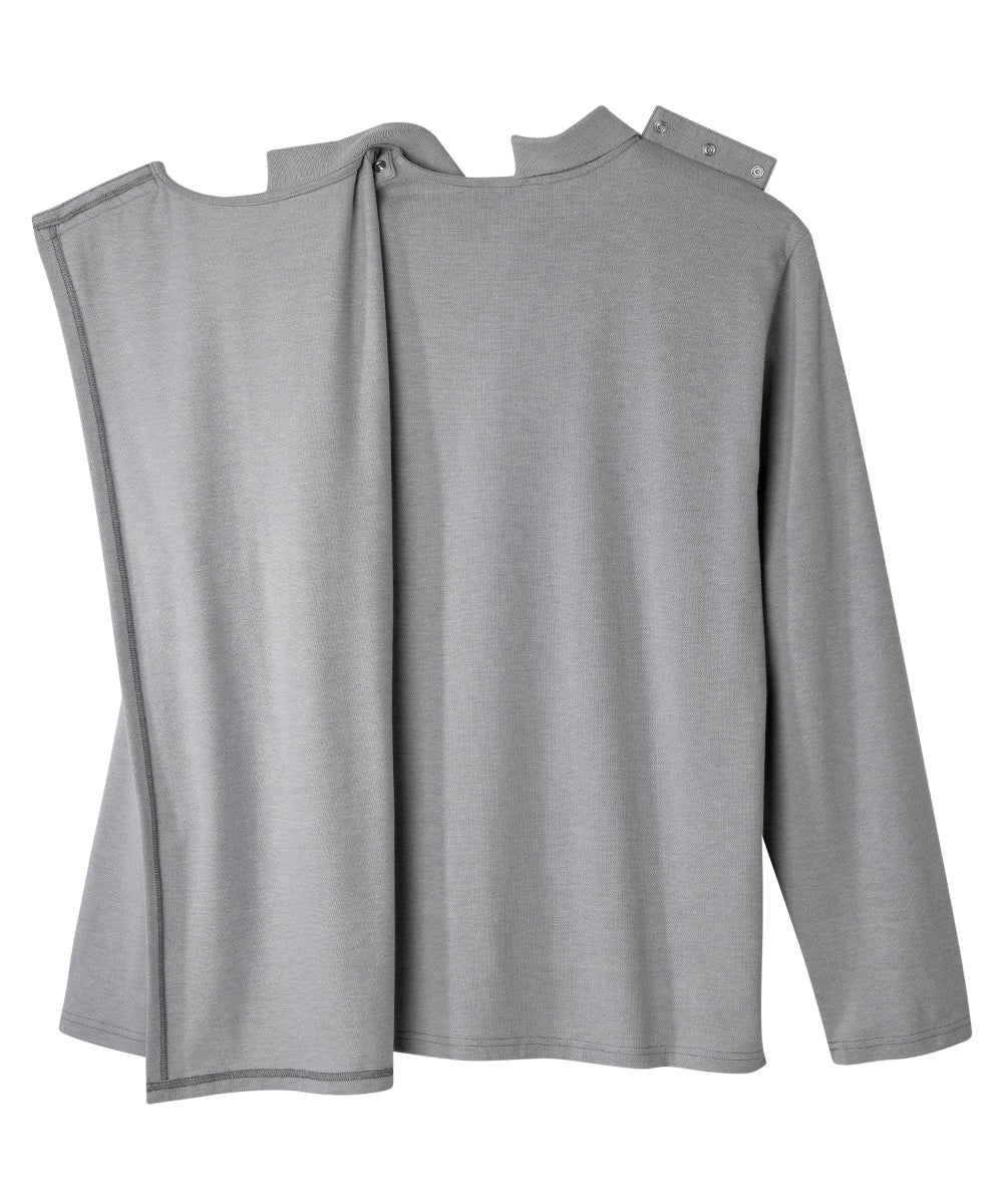 Men's Adaptive Open Back Polo Shirt with Long Sleeves