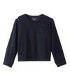 Women's Open Back Relaxed Ribbed Long Sleeve Top