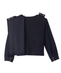Women's Open Back Relaxed Ribbed Long Sleeve Top