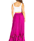 Sakkas Ivy Second Women's Maxi Boho Elastic Waist Embroidered A Line Long Skirt