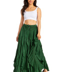 Sakkas Nova Womens Bohemian Stonewashed Rayon Asymmetrical Hem Maxi Swing Skirt
