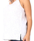 Sakkas Soffe Women's Casual Summer  Sleeveless Floral Cotton Tank Top Blouse Light
