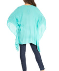 Sakkas Adalwin Third Tie Dye Desert Sun Circle Ponch Tunic Top Blouse W/Embroidery