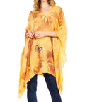Sakkas Adalwin Third Tie Dye Desert Sun Circle Ponch Tunic Top Blouse W/Embroidery