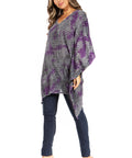 Sakkas Adalwin Third Tie Dye Desert Sun Circle Ponch Tunic Top Blouse W/Embroidery