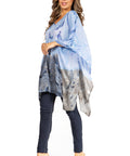 Sakkas Adalwin Third Tie Dye Desert Sun Circle Ponch Tunic Top Blouse W/Embroidery