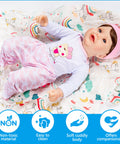 22 inch - Lifelike Reborn Baby Dolls for Seniors with Dementia -Therapy Doll - Soft Body Realistic Newborn - Alzheimer's Activity for Adults - Patients Nursing Home - Gifts for Elderly - Anxiety relief