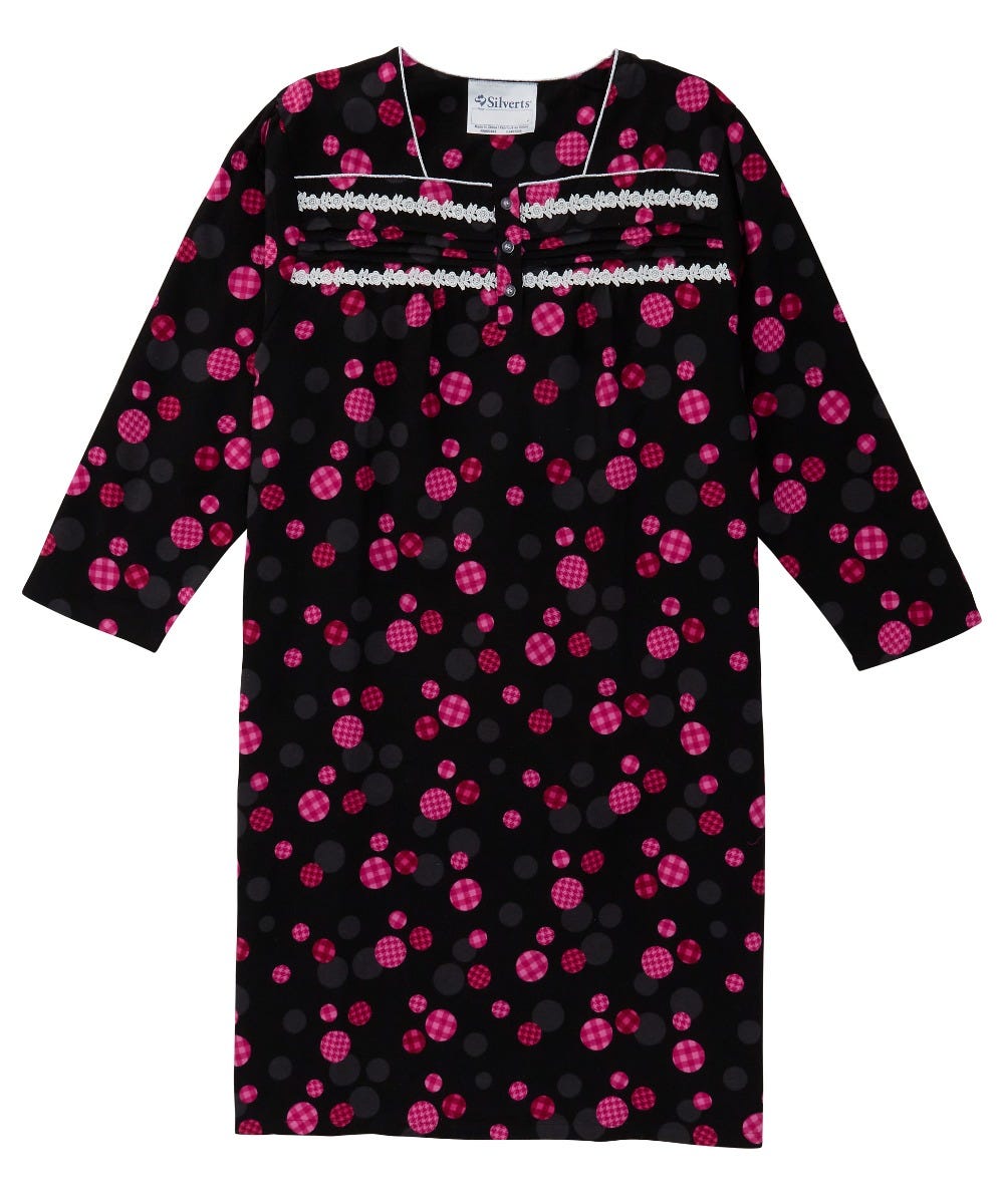 100% Cotton Flannel Hospital Gown with Snaps - Clearance