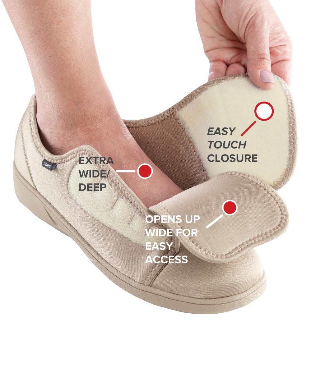 Women’s Protective Shoes with Easy Closures – Adjustable Fit (Regular to Extra Wide)