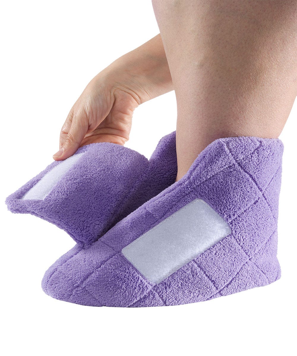Women’s Plush Adjustable Slippers for Sore & Swollen Feet