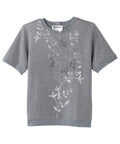 Women's Open Back Floral Fleece Top
