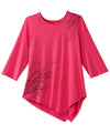 Women's Open Back Asymmetrical Hem Top