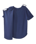 Women's Open Back Hi-Low Pleated Top