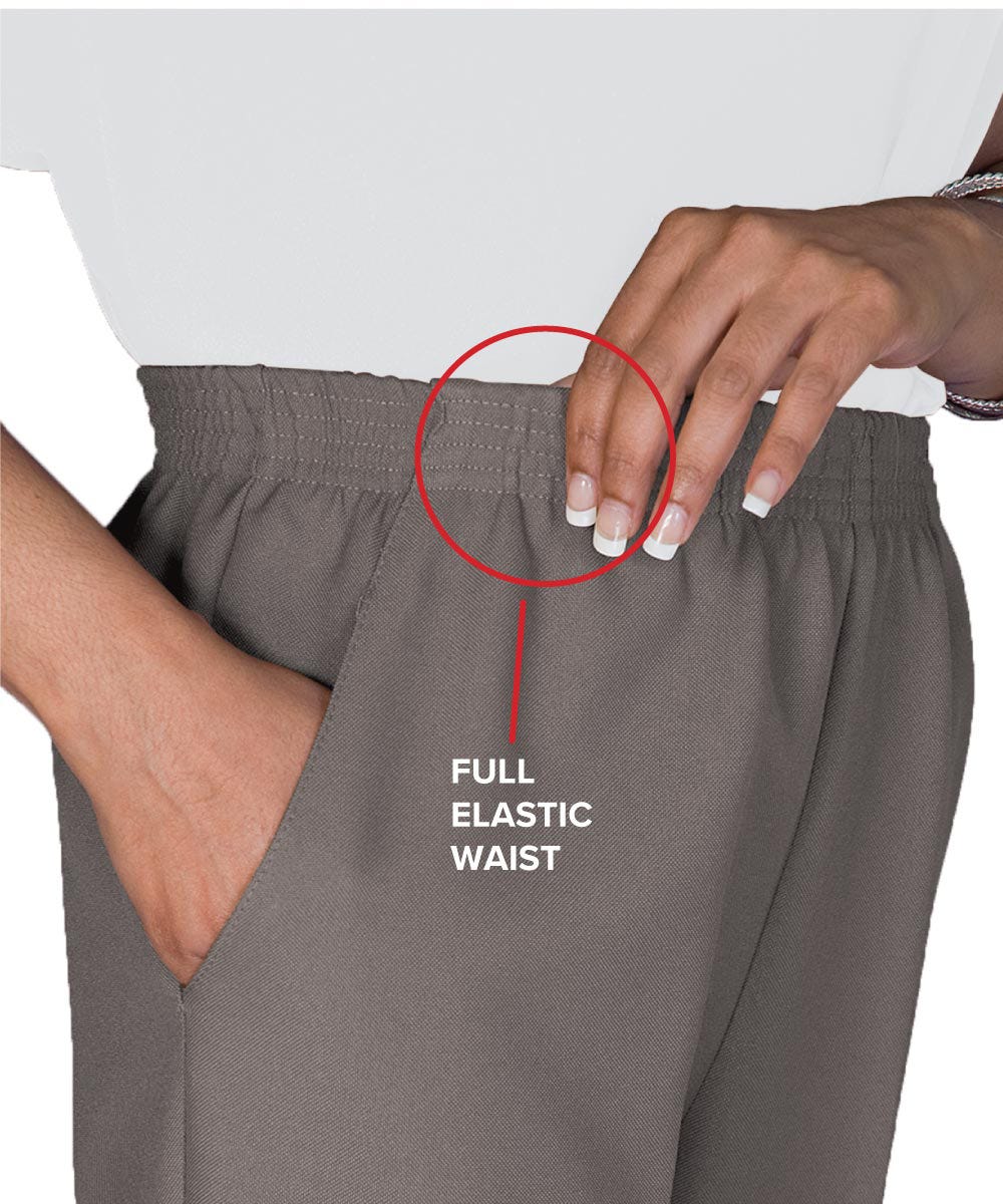 Women's Pull On Pants - Elastic Waist Polyester Pants for Women - Clearance