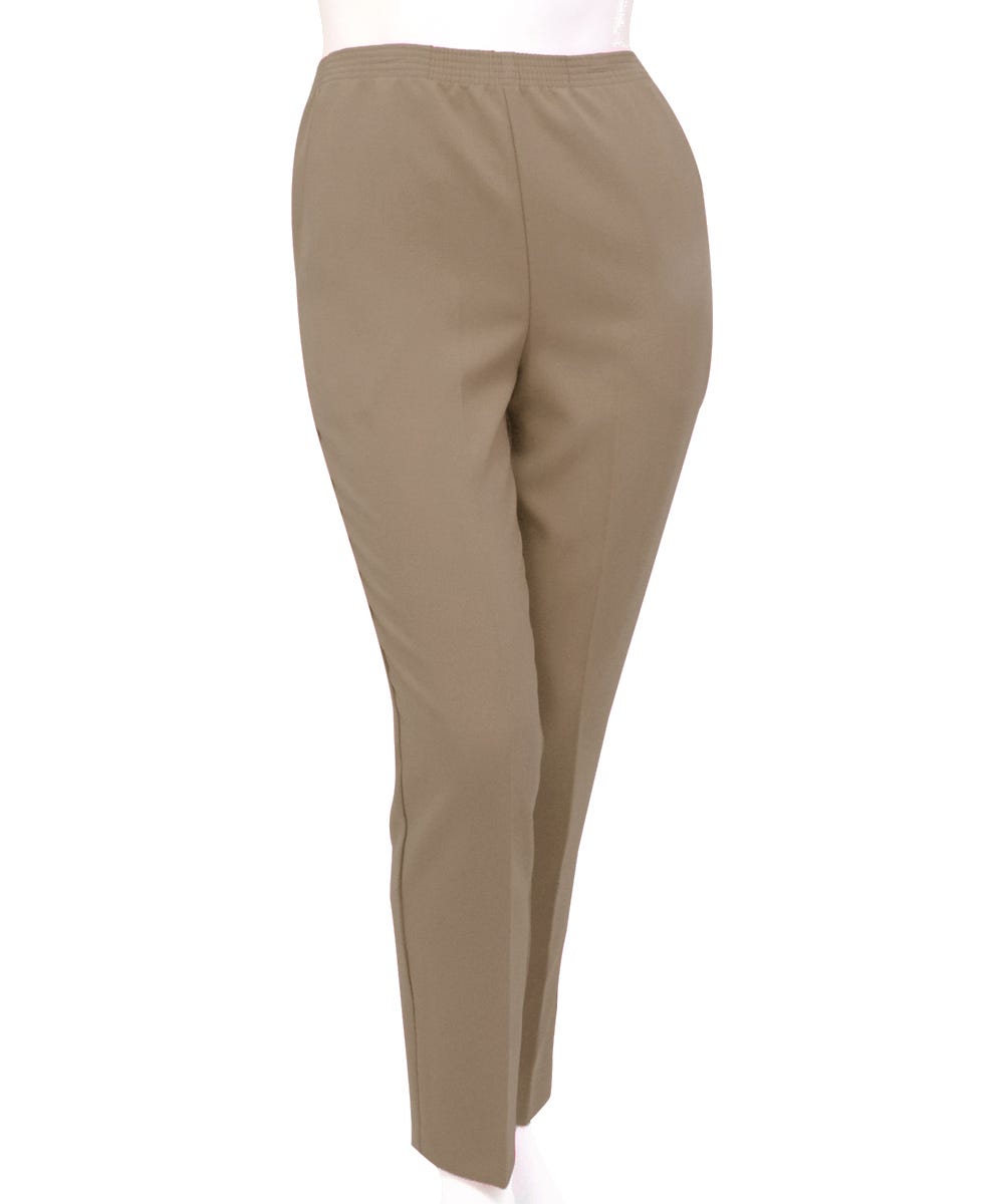 Women's Pull On Pants - Elastic Waist Polyester Pants for Women - Clearance