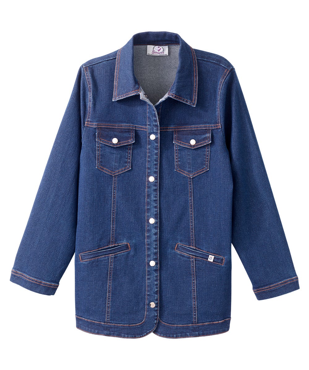 Women's Self Dressing Magnetic Closure Jean Jacket