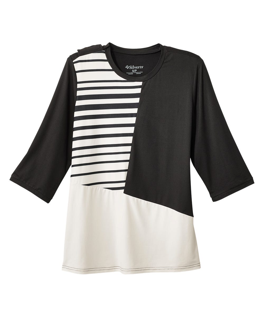 Women's Open Back Color Block Top