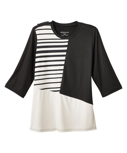 Women's Open Back Color Block Top