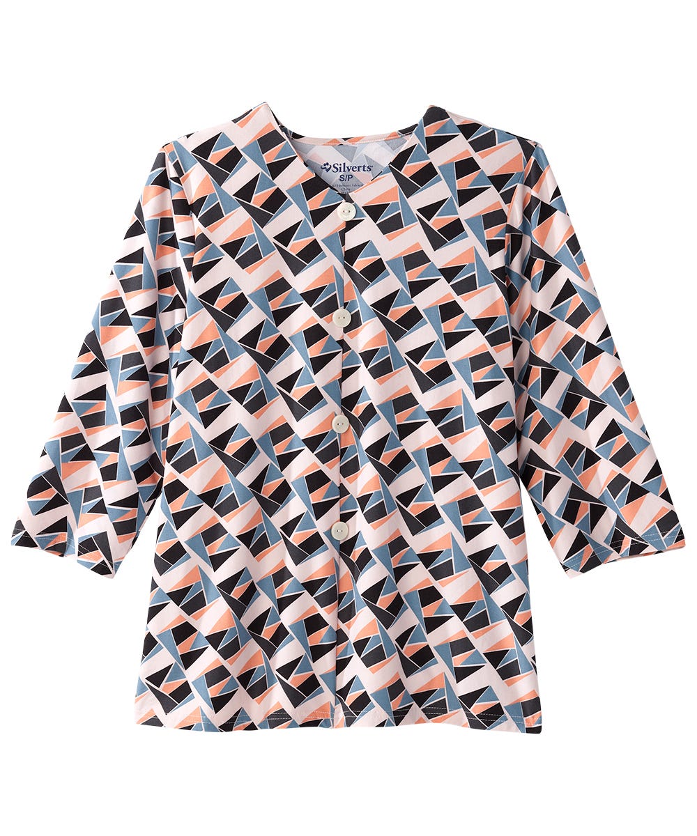 Women's Open Back Faux Button Top - Clearance