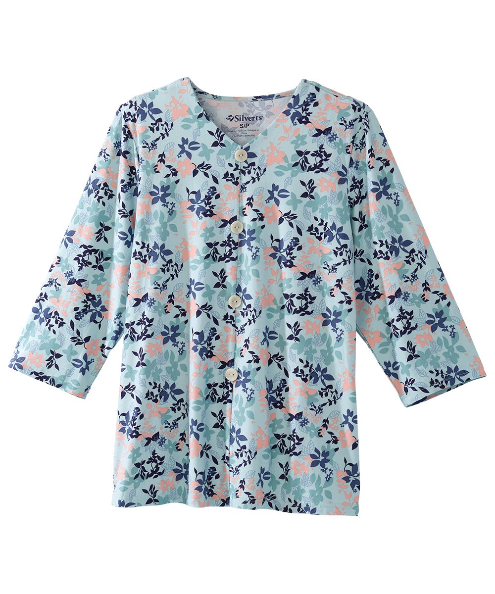 Women's Open Back Faux Button Top