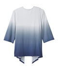 Women's Open Back Ombre Knit Twofer Top - Clearance