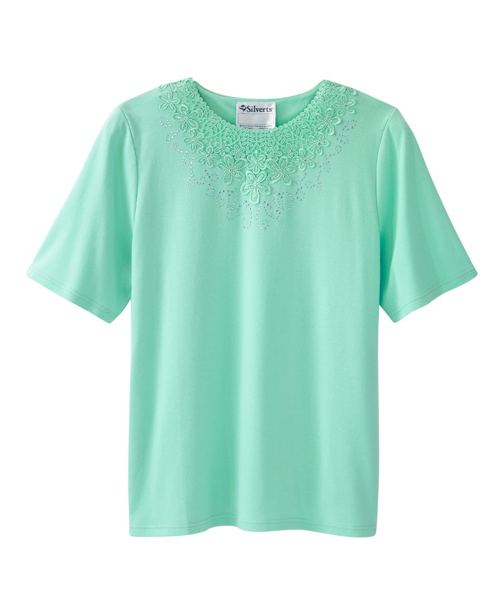 Women's Open Back Embellished Top