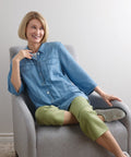 Women's Self Dressing Magnetic Closure Chambray Style Jacket