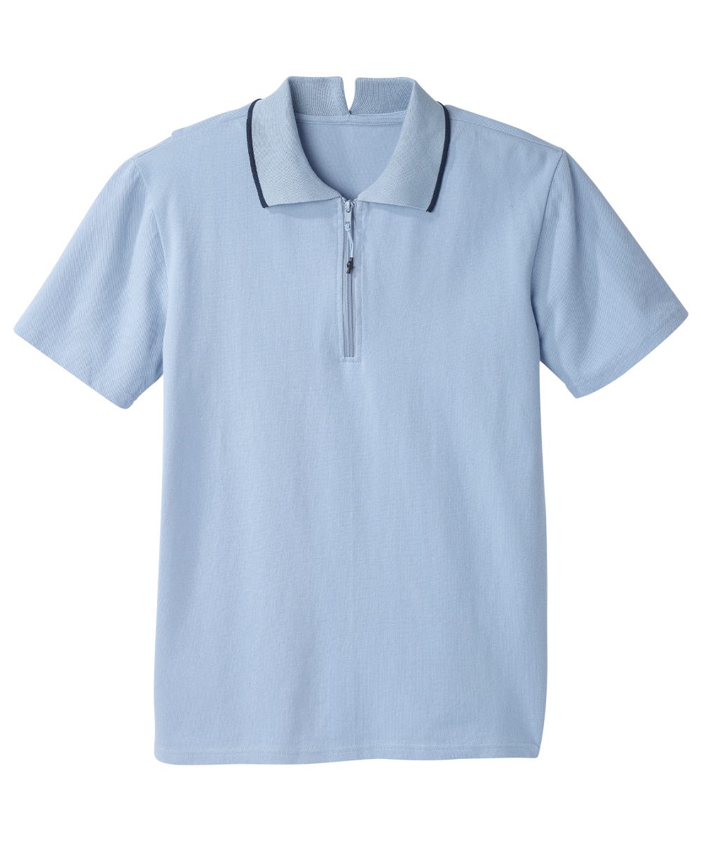 Men's Open Back Polo Shirt with Zip  - Clearance