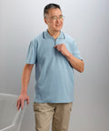 Men's Open Back Polo Shirt with Zip