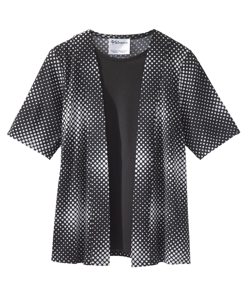 Women's Open Back Short Sleeve Twofer Top