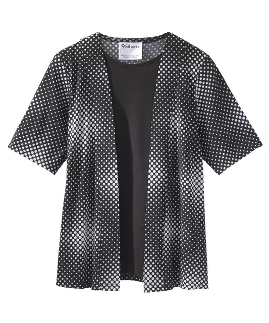 Women's Open Back Short Sleeve Twofer Top