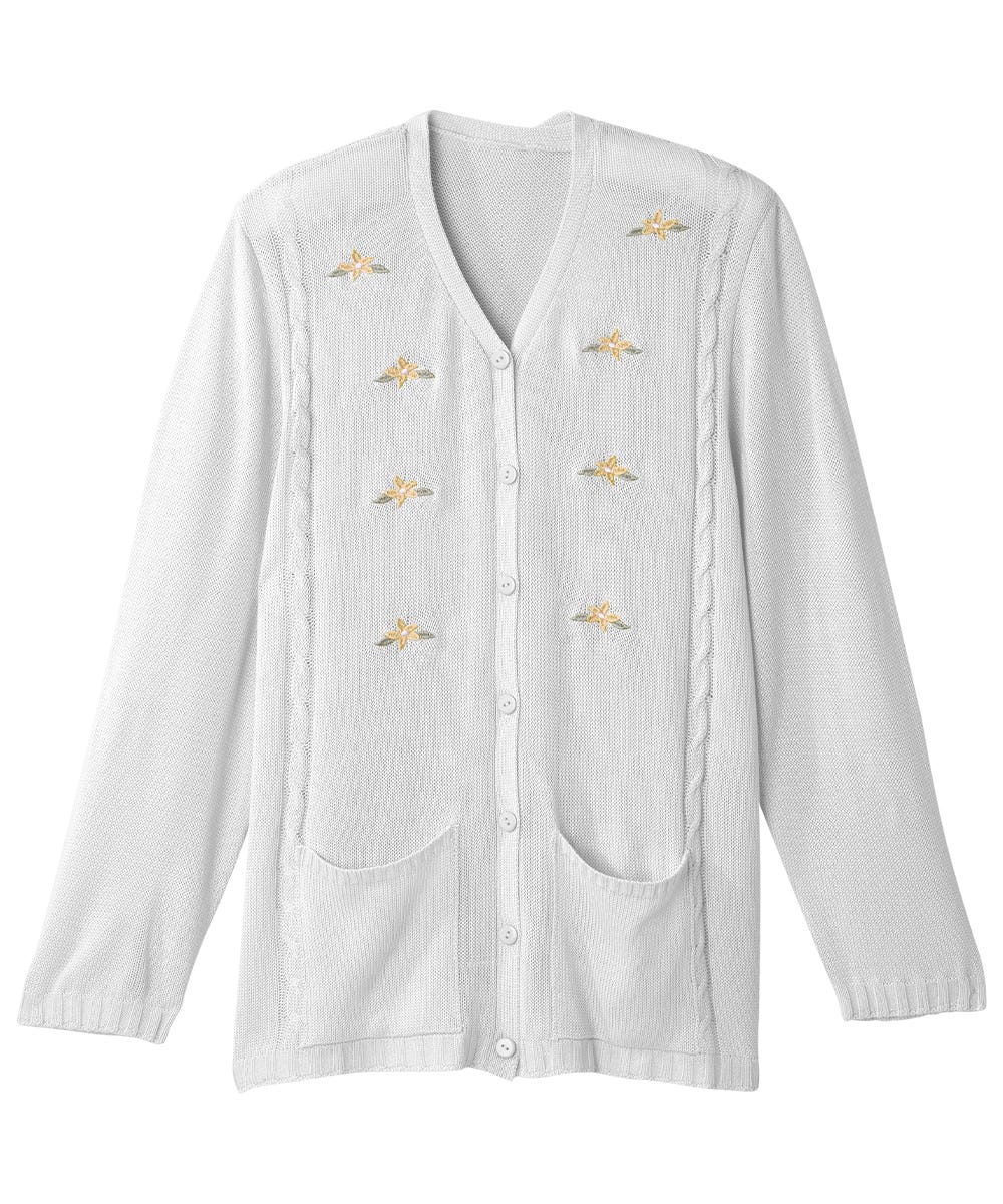 Women's Adaptive Open Back Flower Cardigan