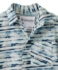 Men's Open Back Printed Short Sleeve Dress Shirt
