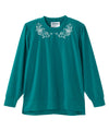 Women's Open Back Long Sleeve Embroidered Sweatshirt