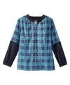 Women's Open Back Embroidered Long Sleeve Blouse