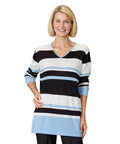 Women's Open Back Striped Sweater