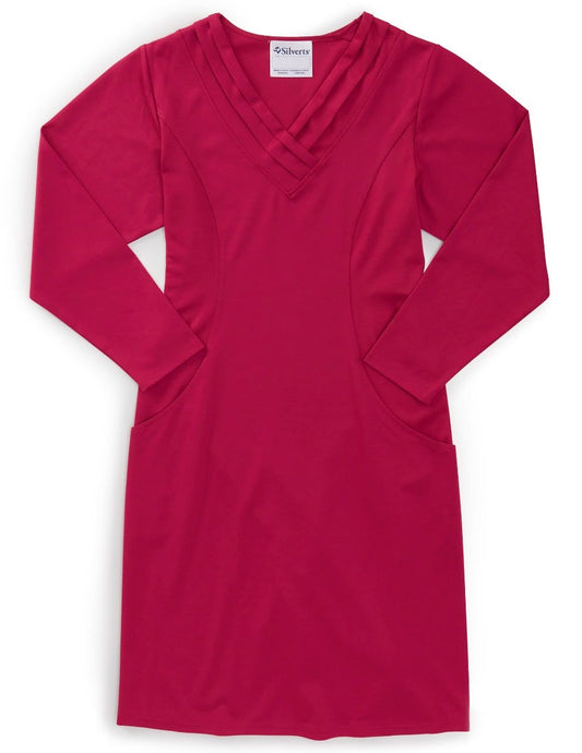Women's Long-Sleeve Open Back Ponte Dress