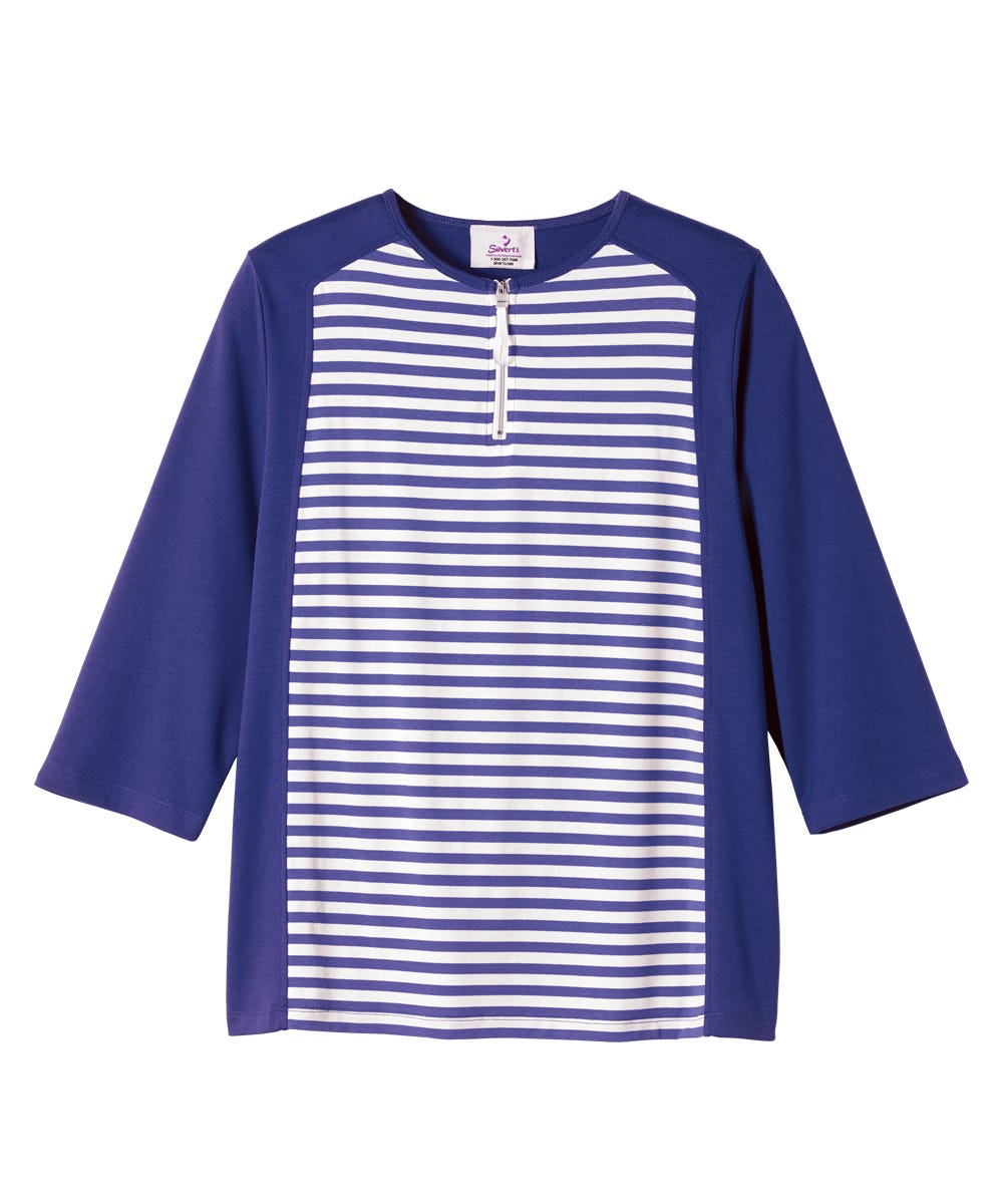 Womens Adaptive Open Back Top with Zippered-Neck