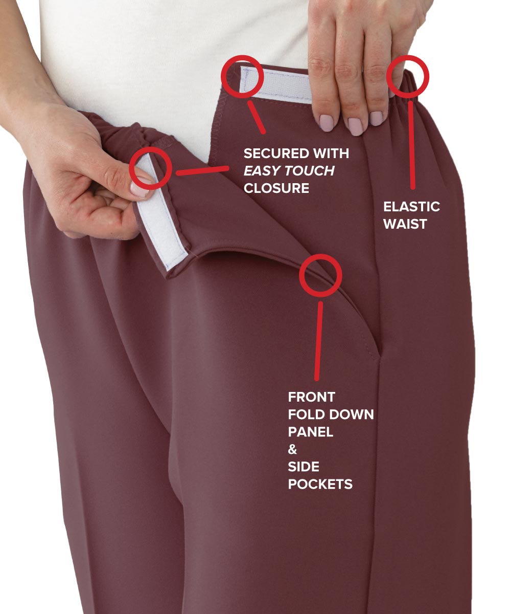 Women's Self Dressing Soft Knit Easy Access Pant - Clearance