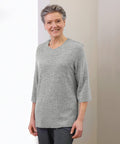 Women's Open Back 3/4 Sleeve Soft Top - Clearance