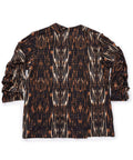 Women's Open Back 3/4 Sleeve Twofer Top