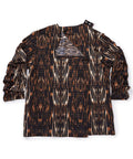Women's Open Back 3/4 Sleeve Twofer Top