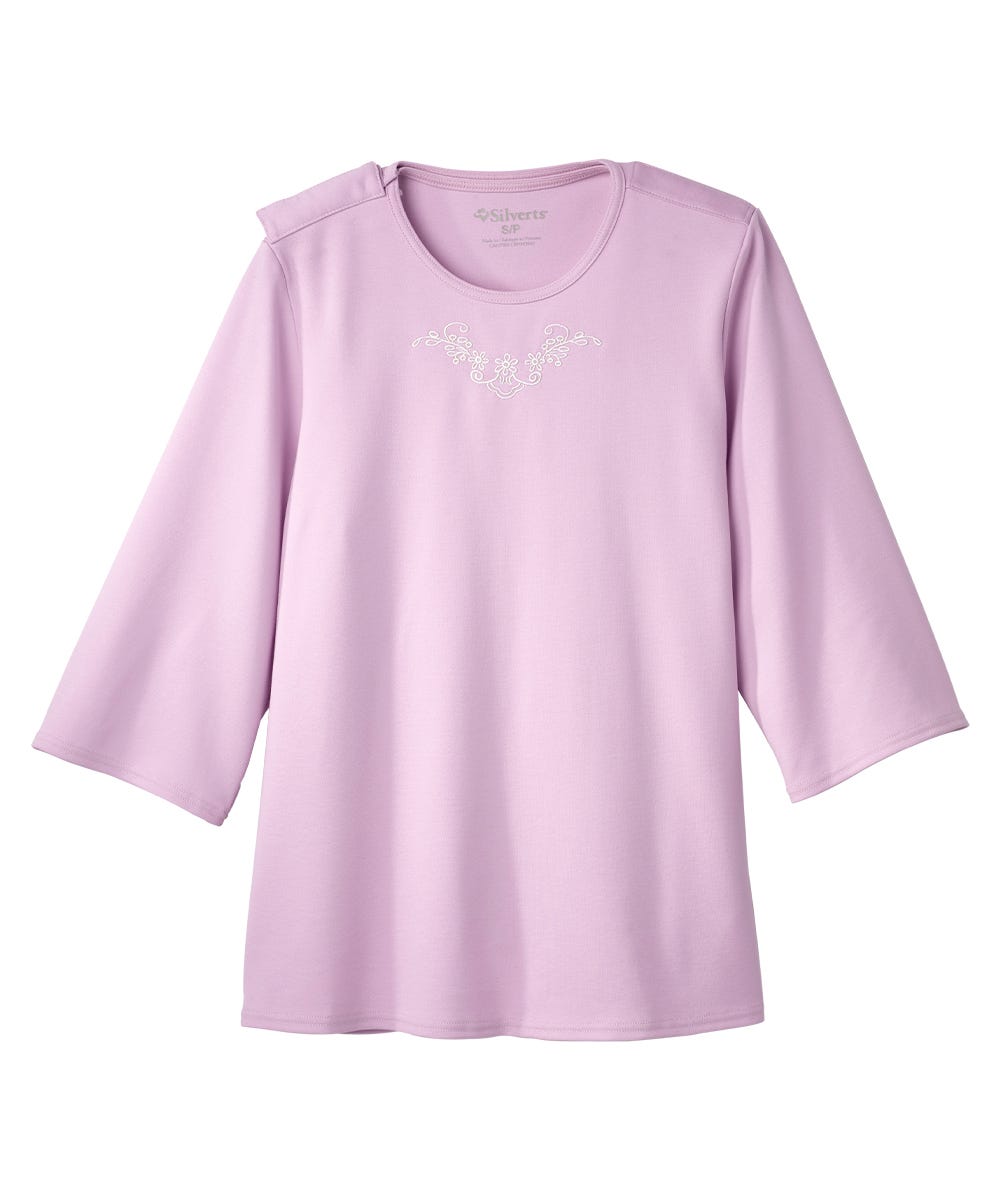 Women's Embroidered Adaptive 3/4 Sleeve Top - Clearance